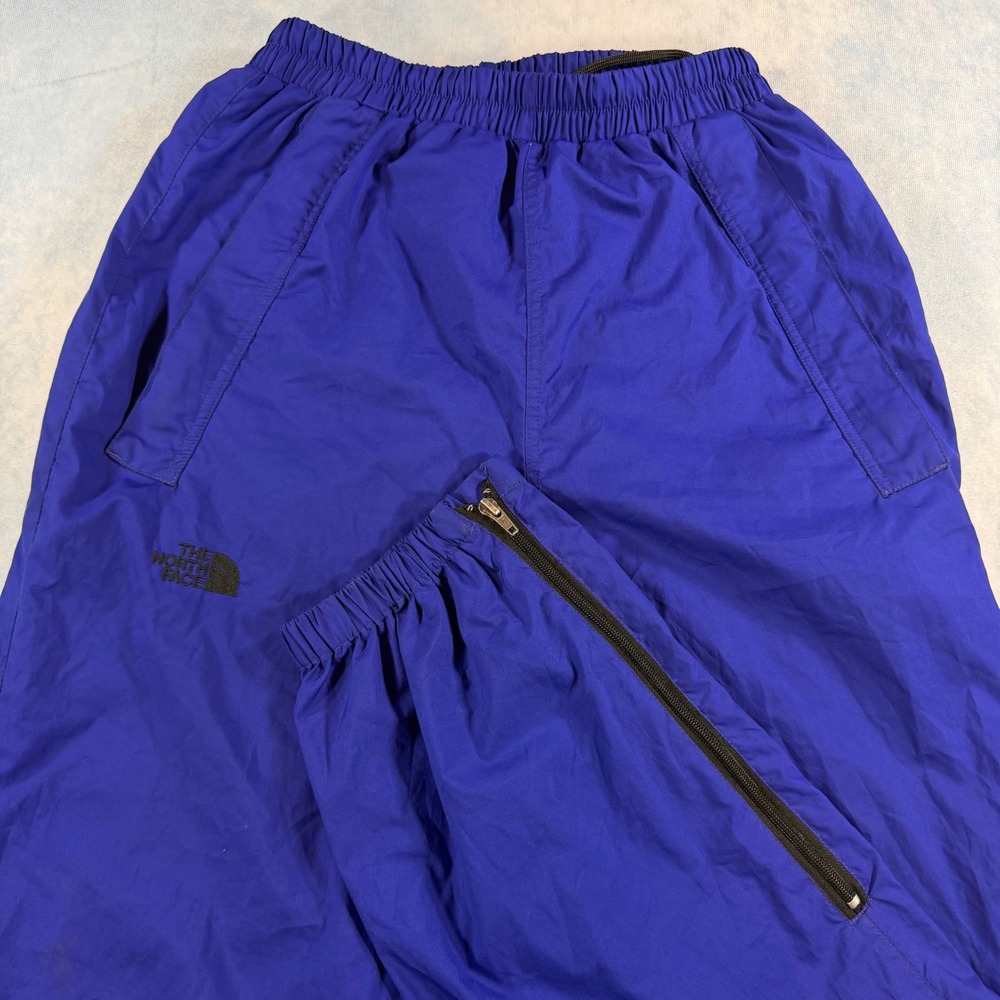 The North Face Windbreaker Pants Mens Medium Blue Good Ankle Zip Joggers